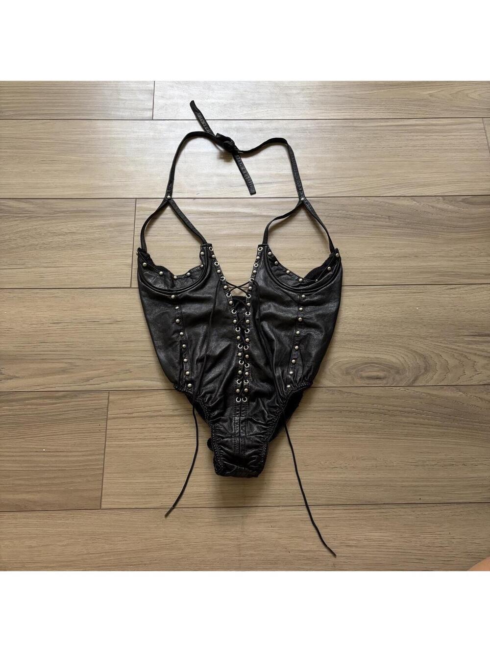 Y2K GOTHIC LEATHER BODY SUIT